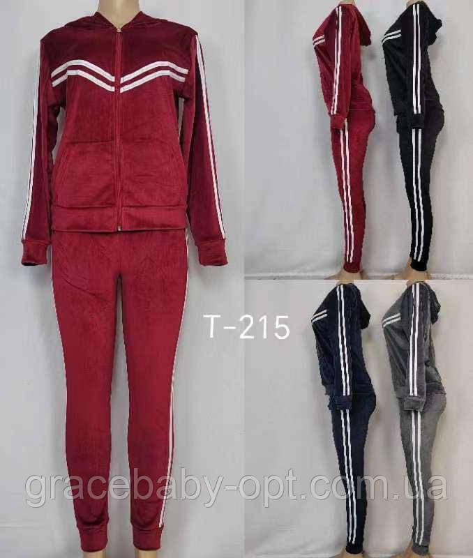 Жіночий велюровий спортивний костюм 2 в 1 оптом, S-XL рр., № Hay-T-215, фото 1
