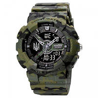 Чоловічий наручний електронний годинник Skmei 1688 UA — військові спортивні водостійкі кварцові годинники камуфляж