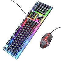 Игровая проводная клавиатура с мышкой 2в1 Gaming Combo HOCO Luminous RGB подсветка GM18 RU/ENG раскладка