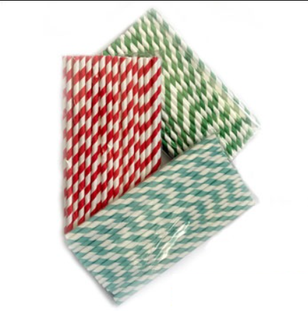 Трубочки паперові спіраль 195мм 50шт прямі різних кольорів, фото 1