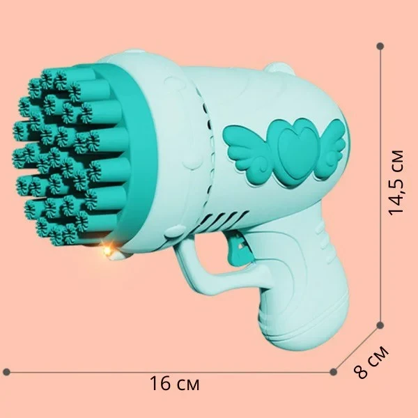 Детская игрушка пистолет для мыльных пузырей на батарейках, игрушка для пускания мыльных пузырей голубая - фото 2 - id-p1886910931