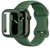 КОМПЛЕКТ ремінець + чохол із захисним склом для Apple Watch 45 mm ЗЕЛЕНИЙ, ремешок и стекло apple watch 7/8, фото 4