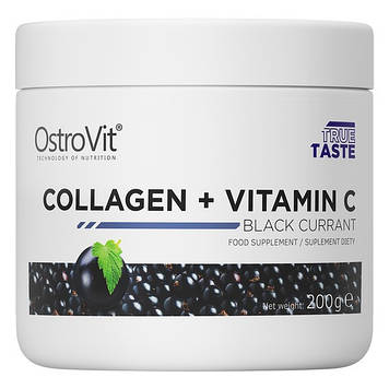 Для суглобів і зв'язок Островіт Колаген і вітамін С / OstroVit Collagen + Vitamin C 200 г чорна смородина