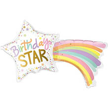 Фольгована кулька велика фігура зірка Birthday Star 103х51см Китай