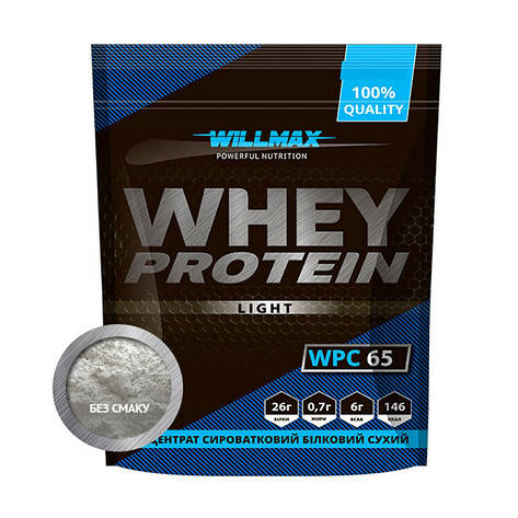 Концентрат сироваткового білку Willmax Whey Protein 65 (без смаку) 1 kg, фото 1
