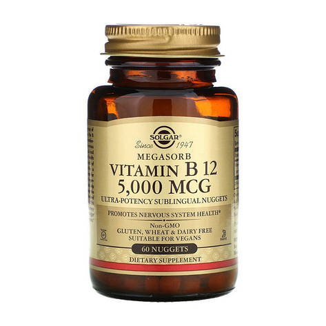 Vitamin B-12 5000 mcg megasorb (60 nuggets), фото 1