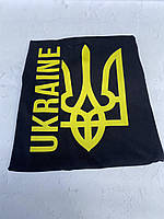 Чоловіча патріотична футболка з Ukraine з жовтим тризубом, ч. к. р-M