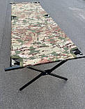 Розкладачка переносна НАТО з чохлом. Складне ліжко військове армійське ЗСУ. Камуфляж, фото 10