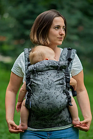 Ерго рюкзак регульований від народження 0 - 18 місяців "Adapt" Coolbabka Сірий Unicorns