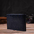 Гарний гаманець для чоловіків з натуральної шкіри з тисненням під крокодила CANPELLINI 21924 Синій, фото 8