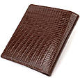 Фактурний гаманець для чоловіків з натуральної шкіри з тисненням CANPELLINI 21927 Коричневий, фото 2