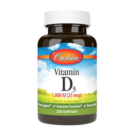 Vitamin D3 1000 IU (25mcg) (250 soft gels), фото 1