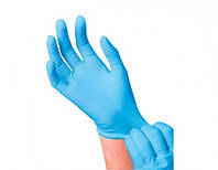 Одноразовые перчатки нитриловые Медиком 100 шт в упаковке Размер М Голубые. SafeTouch® Vitals Slim Blue