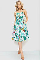 Красивое модное стильное летнее хлопковое женское платье сарафан с принтом в расцветках р.44