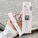 Защитный ремешок + чехол для apple watch 7/8 45mm БЕЛЫЙ, захисний ремінець і чохол для apple watch 45 мм білий, фото 2