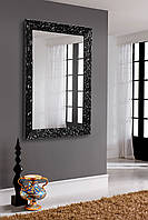 Зеркало в черной раме глянец 400х600, Серебро
