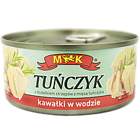 Тунець шматочками у власному соці МК МК Tunczyk kawalki we własnym soku 120/170g 48шт/ящ (Код: 00-00014359)