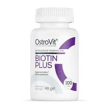 Вітамін В для спорту Островіт Біотин Плюс/OstroVit Biotin Plus 100 таб