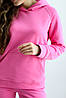 Костюм жіночий худі оверсайз із капюшоном і спортивні штани турецька тринитка колір рожевий, фото 9