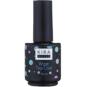 Топ гель для лаку Kira Nails WIPE Top Coat 15 мл з липким шаром