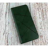 Xiaomi 11T. Книга Business Leather. Чехол-книжка на мобильные устройства. Зеленый