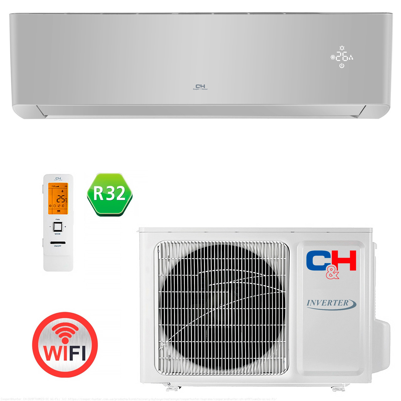 Кондиціонер тепловий насос Cooper&Hunter CH-S09FTXAM2S-SC Wi-Fi