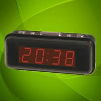 Настольные часы 738-1 LED-дисплей, будильник, мягкое красное свечение.