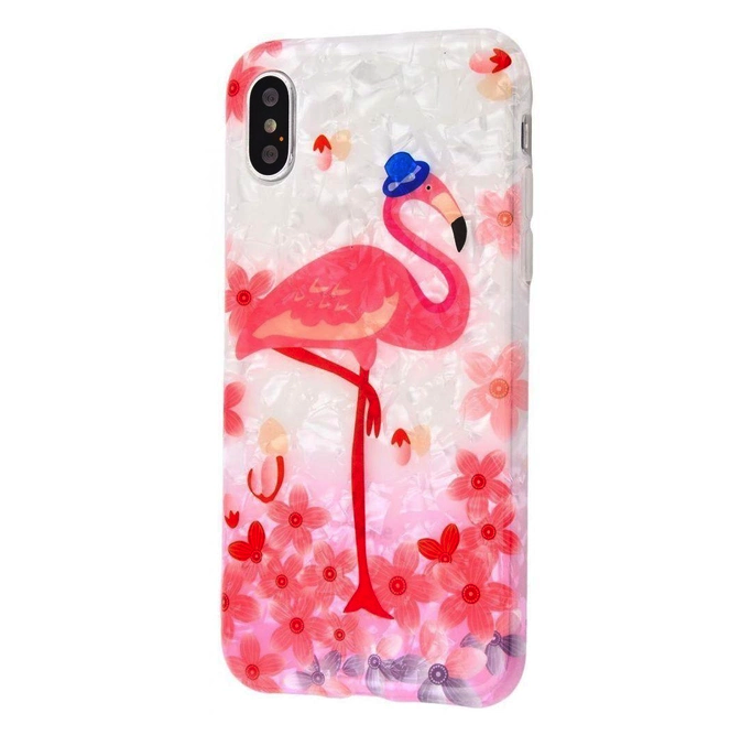 Чохол з малюнком (принтом) Blood of Jelly Cute case для iPhone X/iPhone Xs (flamingo with hat), фото 1