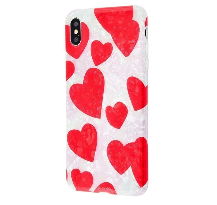 Чохол з малюнком (принтом) Blood of jelly Hearts and gold jelly series для iPhone X/Xs, фото 1