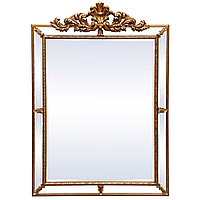 Настенное декоративное зеркало в деревянной раме 113 см золото