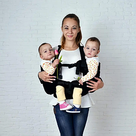 Ерго рюкзак регульований з 4 до 12 місяців із сертифікатом якості Front Basic Чорний