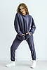 Костюм жіночий світшот і спортивні штани турецька тринитка колір графіт, фото 8