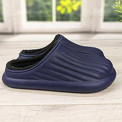 Калоші чоловічі піна з хутром без задника Dago Style темно-сині 3517