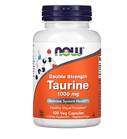 Таурин аминокислота Double Strength Taurine Now Foods 1000 мг 100 капсул