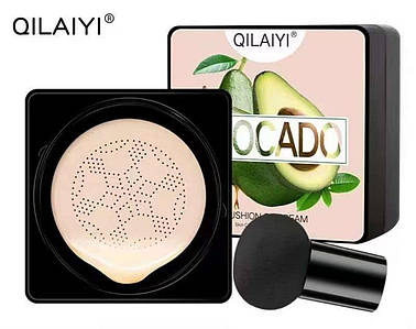 Кушон для лица  Qilaiyi Avocado Cushion CC Cream/Peach Cushion CC Cream (Бежевый натуральный)