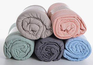 Ковдра бавовна дитяча легка 95*75 см ПРЕМІУМ вафельне, пелюшка простирадло муслінове літне бавовняне плед