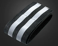 Светоотражающая лента (повязка) на липучке для одежды Черный