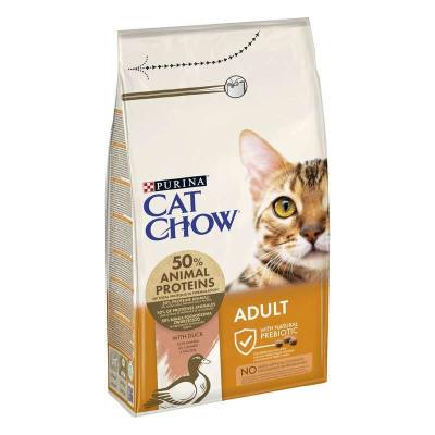 Сухий повнораціонний корм для дорослих котів Cat Chow (Кет Чау) Adult Duck з качкою для дорослих котів 1,5 кг