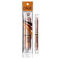 Двусторонний карандаш корректор 2 в 1, 3D Stereo Highlighter + Bronzer Pencil, хайлайтер бронзер, два оттенка,