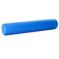Массажный ролик для йоги, валик гладкий плоский EVA 90х15 см Синий (MS 3232-BL)