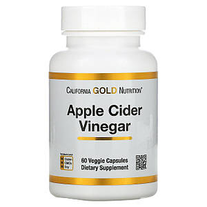 Яблучний оцет California Gold Nutrition, Apple Cider Vinegar, 60 Veggie Capsules