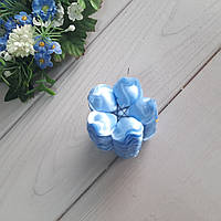 Заготовки з атласу для троянди, вишні, яблуні 100 шт. Колір блакитний.