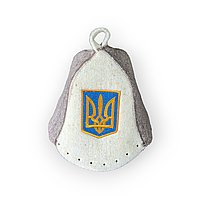 Шапка для бани и сауны "Герб Украины". Натуральный войлок. Опт и розница от производителя