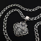 Срібна цепочка чоловіча і кулон Козак Характерник. Підвіс кожак із гербом і ланцюг на шию. Срібло 925 60 см, фото 9