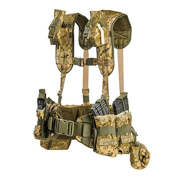 Розвантажувальний тактичний пояс РПС WARBELT MOLLE з підсумками Піксель