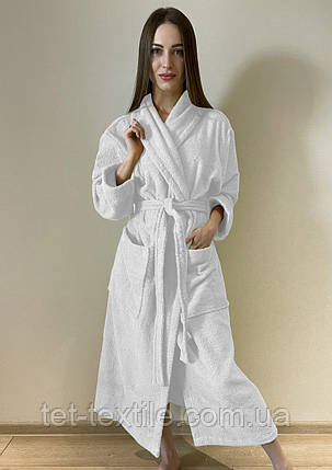 Халат махровий білий, розмір XL 54-56 / довжина 125 см., фото 1