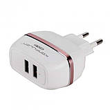 Мережевий зарядний пристрій Konfulon (C23 + S33A) 2в1 5V/2.4A + USB кабель Type-C- білий, фото 3