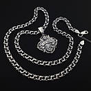 Срібна цепочка чоловіча і кулон Козак Характерник. Підвіс кожак із гербом і ланцюг на шию. Срібло 925 60 см, фото 10