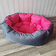 Лежанка для собак кішок великих середніх порід м'яке місце подушка Сірий-Рожевий, фото 3