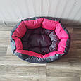 Лежанка для собак кішок великих середніх порід м'яке місце подушка Сірий-Рожевий, фото 5